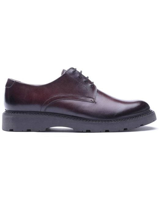 Base London Purple Vector Leather Washed Lace-Up Shoes for men