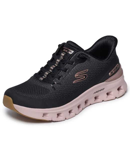 Skechers Black Arch Fit Glide-Step Pro Golden Pace /Rose Trainers