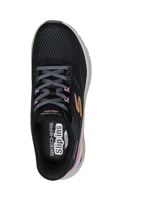Skechers Black Arch Fit 3.0 Textile Mesh/Multi Trim Trainers