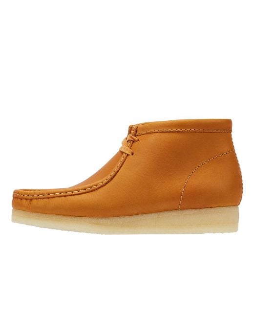 Clarks Brown Wallabee Mid Tan Leather Men's Boots for men