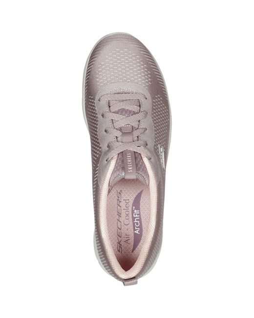 Skechers Gray Arch Fit Refine Classy Doll 104390-Dktp Dark Taupe Lace Up Shoes