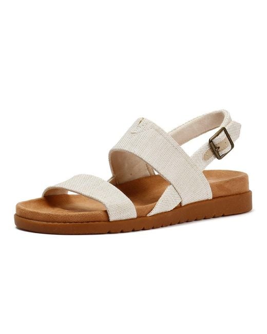 TOMS Metallic Marin Slingback Textile Natural Sandals