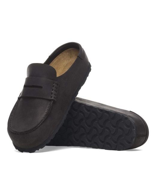 Birkenstock Black Naples Leather Regular Clogs