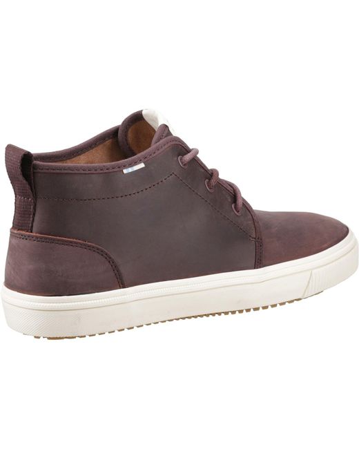 TOMS Brown Carlo Mid Terrain Leather Clover Sneakers for men