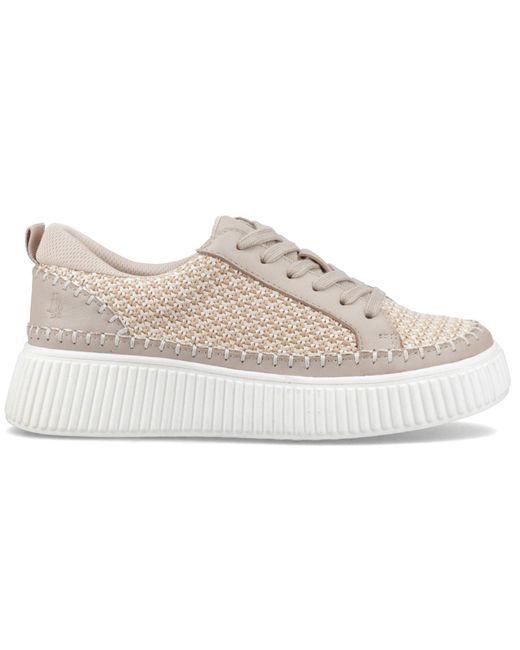 Hush Puppies Natural Haisley Woven Textile Standard Trainers