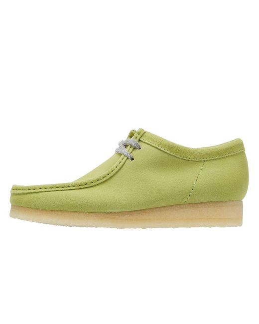Clarks Green Wallabee Pale Lime Suede Men's Lace-up Shoes for men