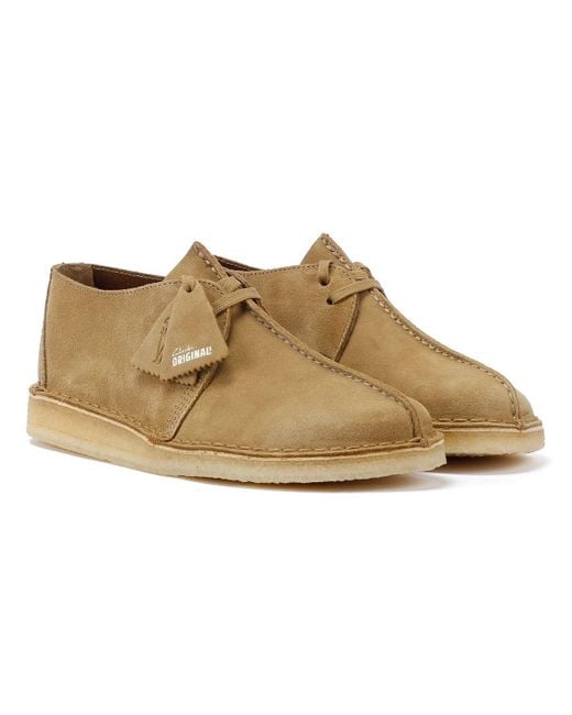 Clarks Natural Desert Trek Suede Oakwood Shoes for men