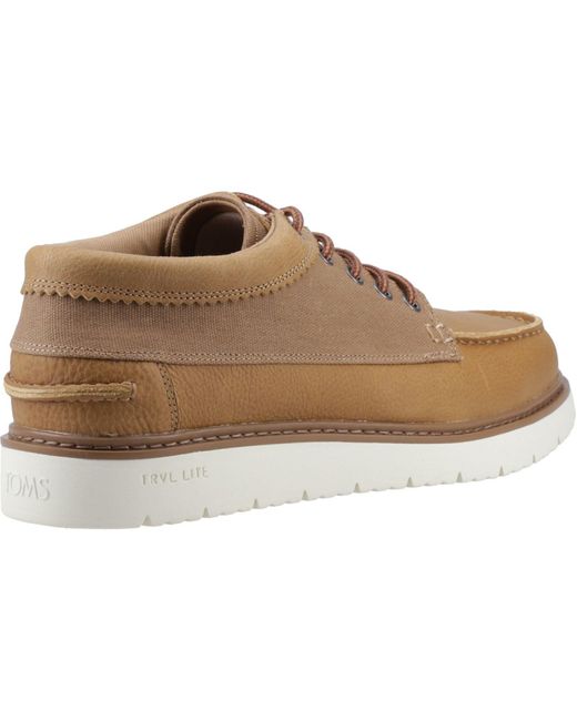TOMS Brown Trvl Lite Forrest Leather Lace-Up Shoes for men