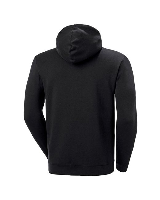 Helly Hansen Black Manchester Cotton Hooded Sweatshirt for men