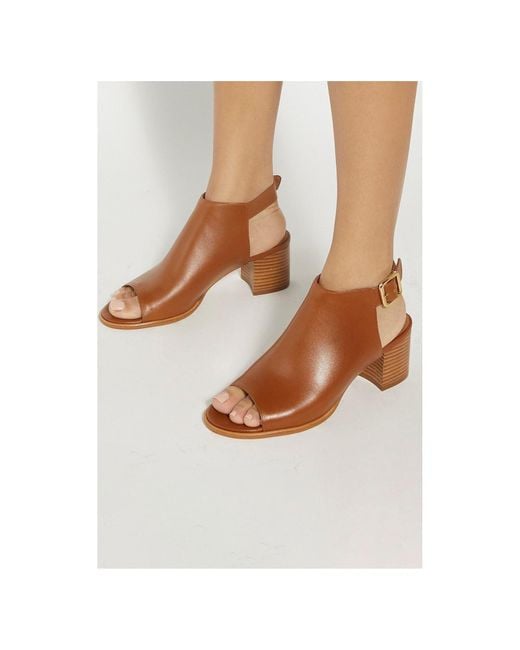 Dune Brown Joupin Leather Heels