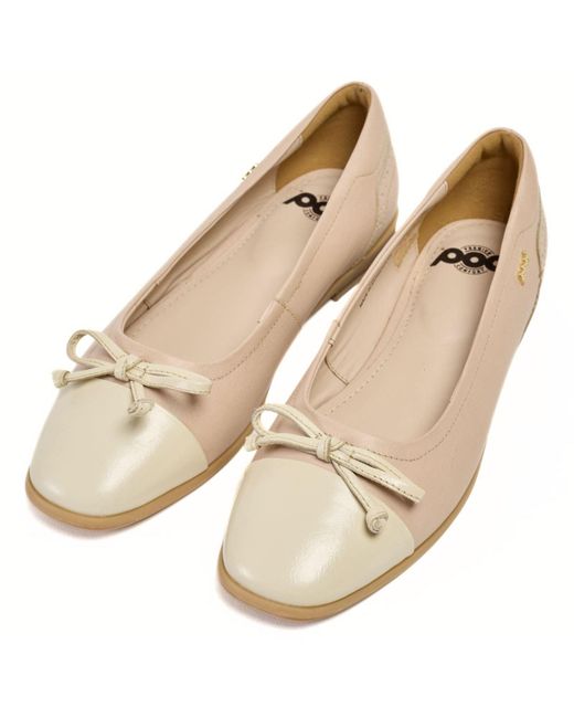 Pod White Priya Leather Flats