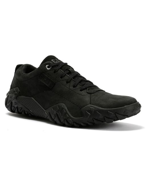 Caterpillar Black Gridlock Lo Tumbled Nubuck Lace-Up Shoes for men