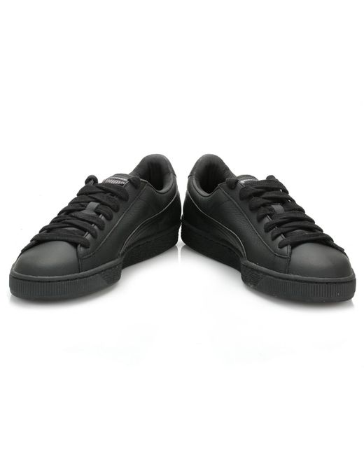 puma black leather trainers