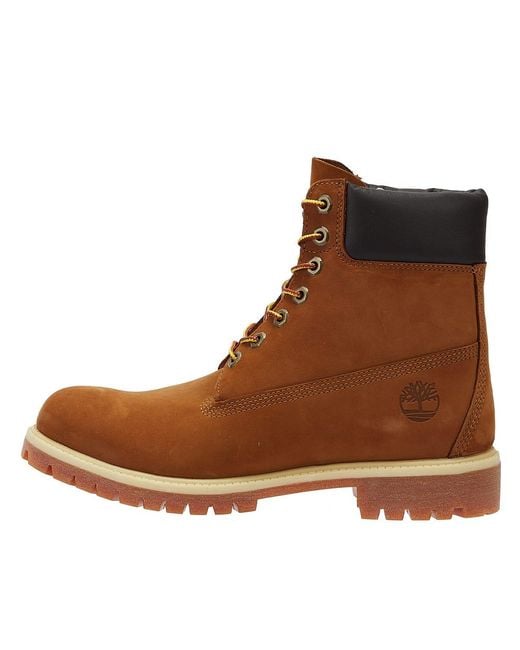 Timberland Brown Premium Waterproof 6 Inch Boot Rust Nubuck for men