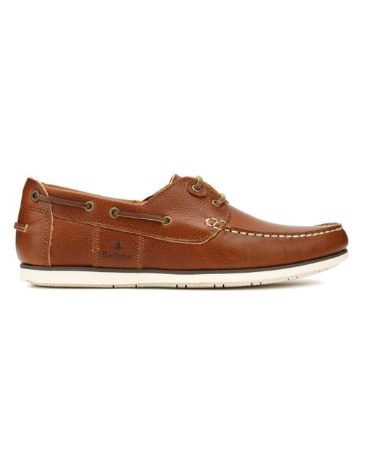 barbour capstan boat shoes cognac