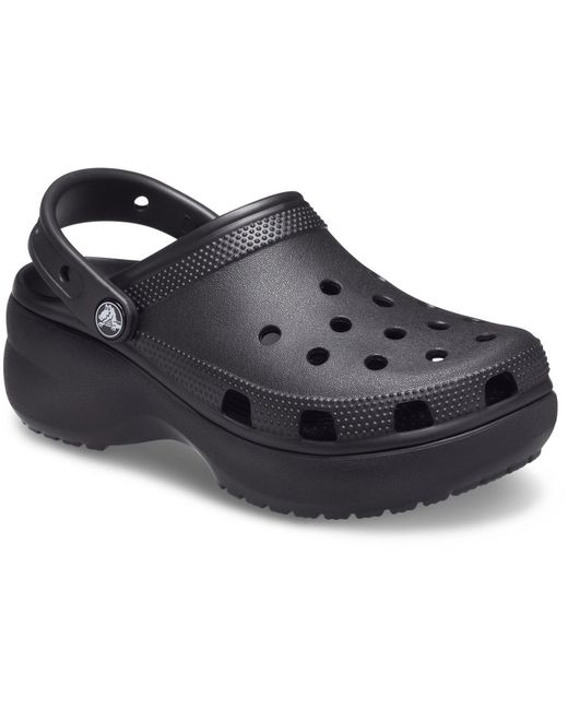 CROCSTM Black Classic Platform Synthetic Clogs
