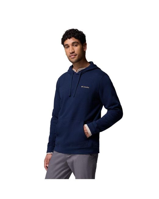 Columbia Blue Trek Graphic Hoodie Cotton Hooded Sweatshirt for men