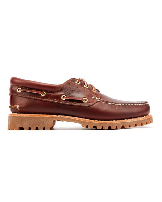Timberland Authentic 3 Eye Classic Lug Lederschuhe in Red für Herren