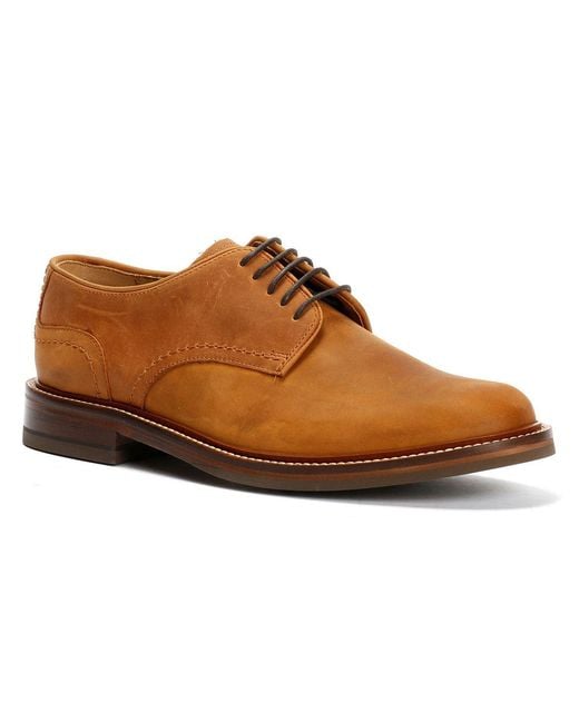 Chapman & Moore Brown Plain Derby Country Oiled Leather Tan Shoes for men