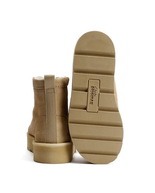 Clarks Natural Meare Rooey Suede Maple Boots