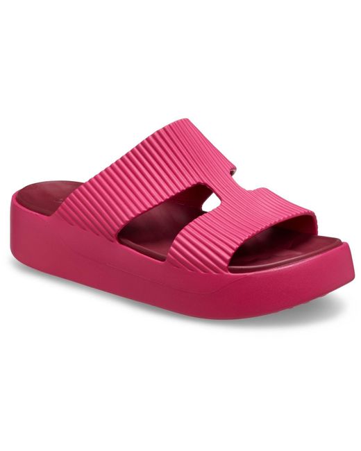 CROCSTM Pink Getaway Platform Synthetic Dragon Fruit Sandals