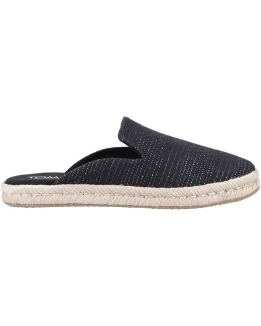 TOMS Blue Santiago Mule Textile Metallic Slippers