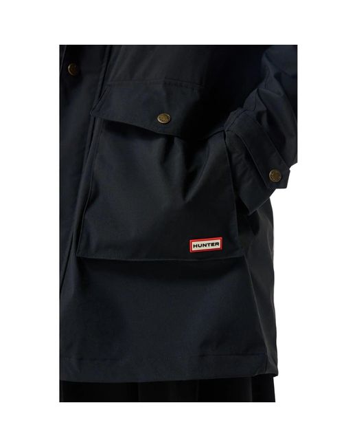 Hunter Black Lightweight Waterproof Rain Parkas for men