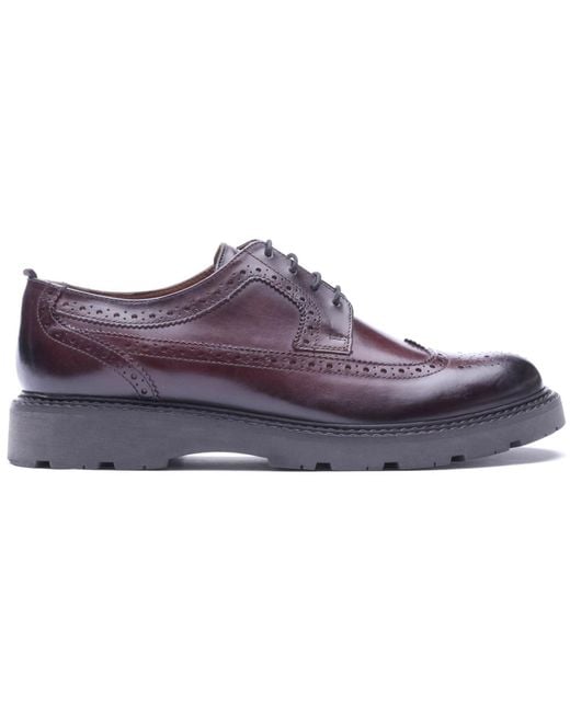 Base London Purple Phase Leather Washed Brogues Shoes for men