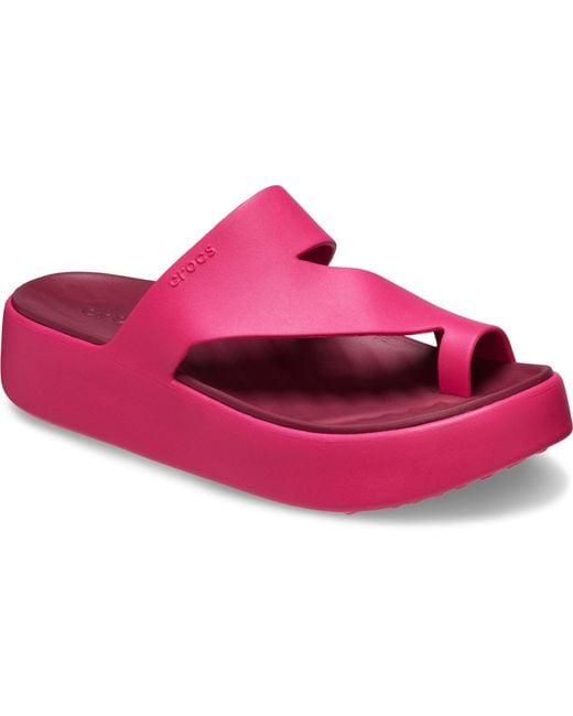 CROCSTM Pink Getaway Platform Toe Loop Sandals