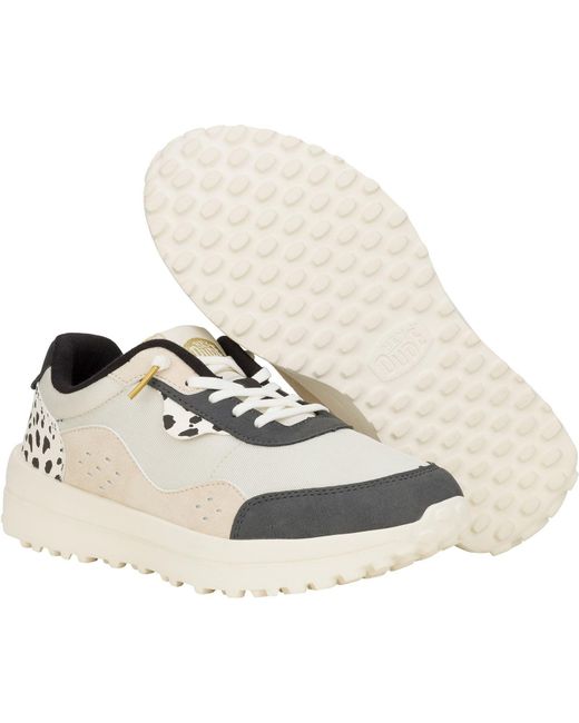 HeyDude White Hayden Shine Polyester /Multi Trainers