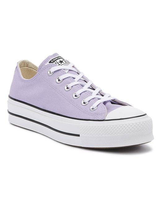 Converse Purple Chuck Taylor All Star Lift Womens Washed Lilac Ox Trainers