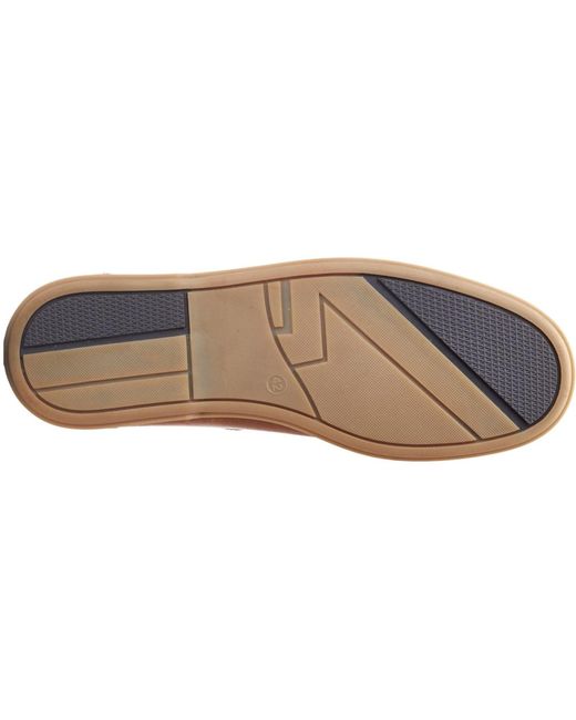 Base London Brown Stern Leather Burnt Boat Shoes for men