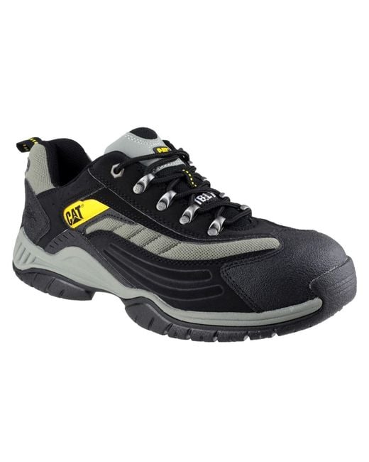 CAT Safety Black Caterpillar Moor Leather Safety Trainers for men