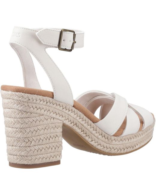 TOMS White Majorca Strappy Leather Light Sand Sandals