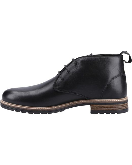 Hush Puppies Black Ricky Leather Ankle Boots for men