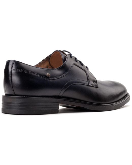 Base London Black Sleeve Leather Lace-Up Shoes for men