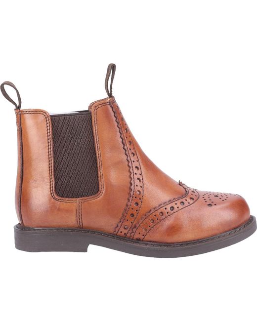 Cotswold Brown Nympsfield Leather Boy's Flat Chelsea Boots for men