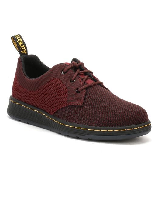 Dr. Martens Red Dr. Martens Oxblood / Black Cavendish Knit Shoes for men