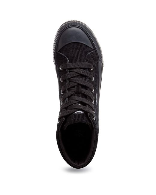 Rocket Dog Black Cheery Hi Corduroy Trainers