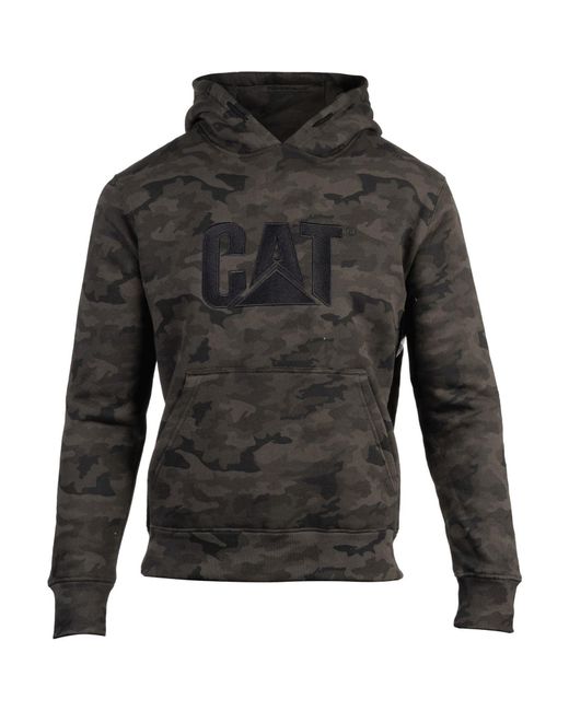 Caterpillar Green Trademark Cotton Hooded Sweatshirt for men