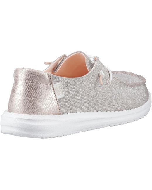 HeyDude Gray Wendy Metallic Sparkle Synthetic Shoes