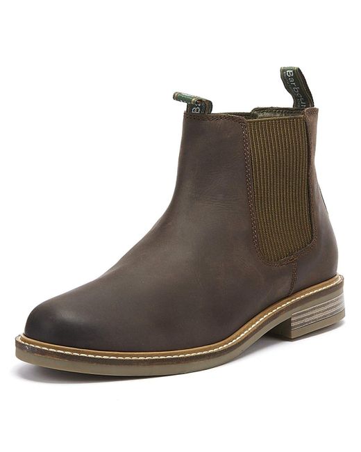 Farsley Choco Brown Chelsea Boots Barbour