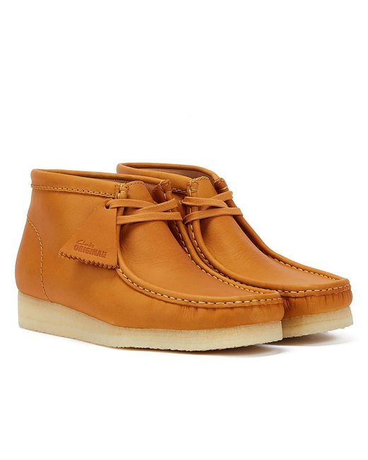 Clarks Brown Wallabee Mid Tan Leather Men's Boots for men