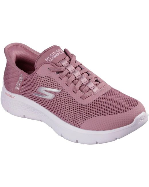 Skechers Purple Go Walk Flex Grand Entry Textile Rose Textile/Trim Trainers