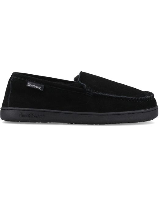 BEARPAW Black Brian Suede Slippers for men