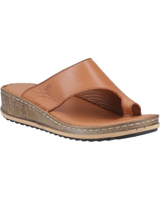 Hush Puppies Brown Elissa Toepost Suede Sandals