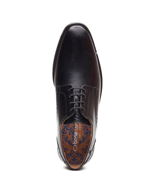 Base London Black Eton Lace Up Leather Lace-Up Shoes for men