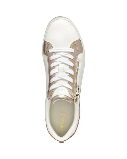 Geox White D Blomiee Optic/Nude Trainers