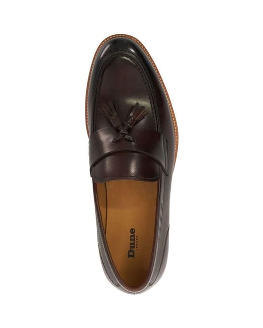 Dune Brown Shaw Leather Loafers for men