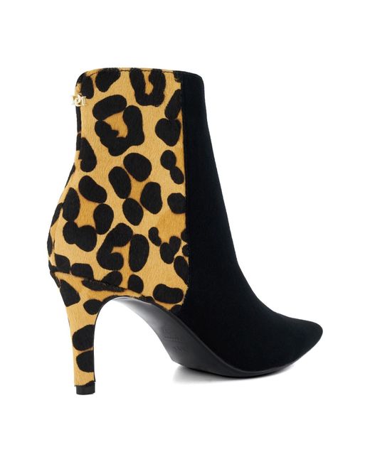 Dune Black Obsessive 2 Leather Leopard Boots